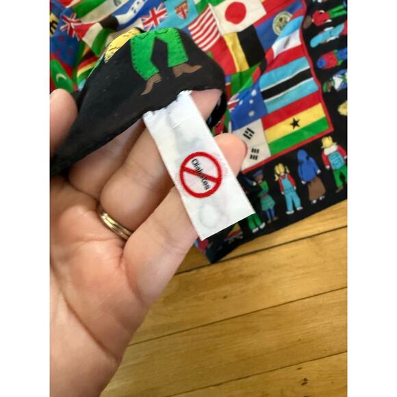 Silk World Flags Children NO Diabetes 100% Silk Colorful Square Scarf - Picture 7 of 9